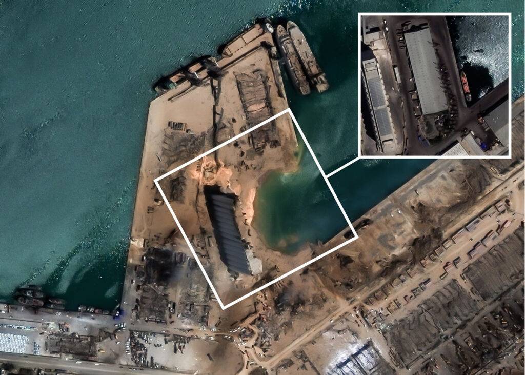 Post event satellite image of Beirut port
